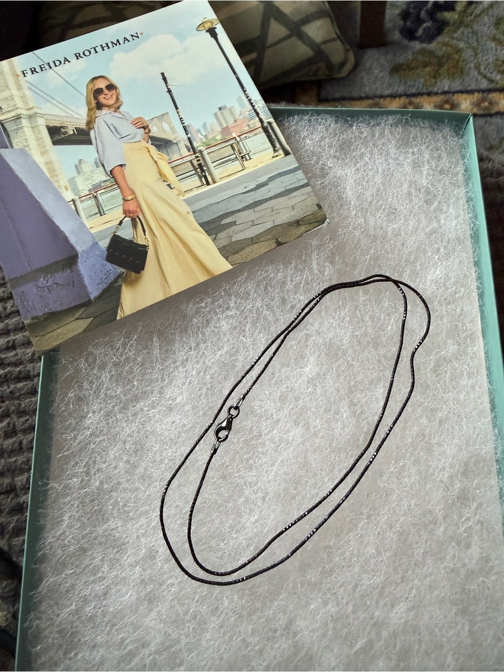 Freida Rothman Vault Black Rhodium Sterling Silver 18” Chain Necklace